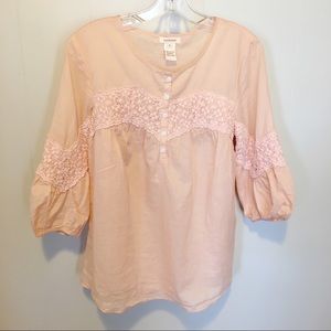 💝Sundance Crochet Peach 100% Cotton S Top